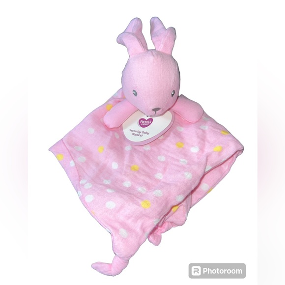 Parents Choice Bunny Rabbit Security Blanket Lovey Plush Rattle Stuffed - Picture 1 of 3
